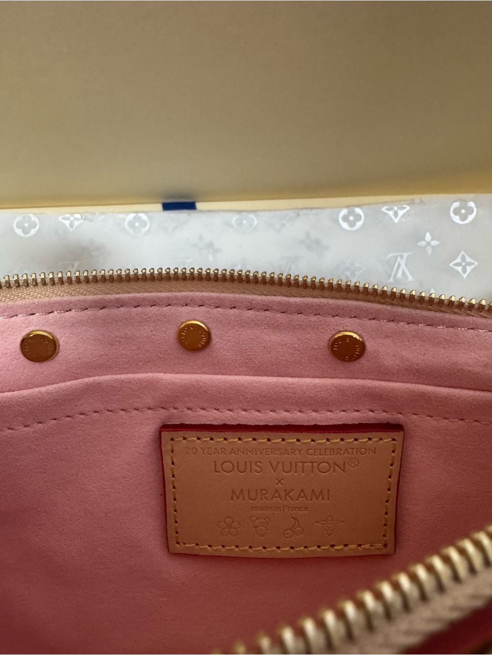 Louis Vuitton Brown Monogram Floral Pochette with Pink Accents - Picture 11 of 17